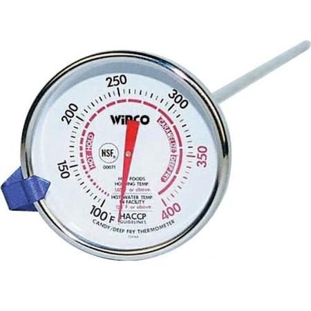 WINCO 100 - 400 F Candy/Fryer Thermometer TMT-CDF3